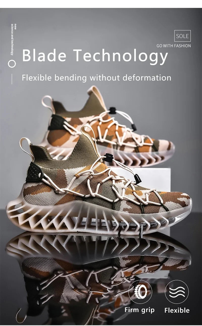 CUBICS Luxury Vortex Pivoted Dynamics Sneakers - Beige