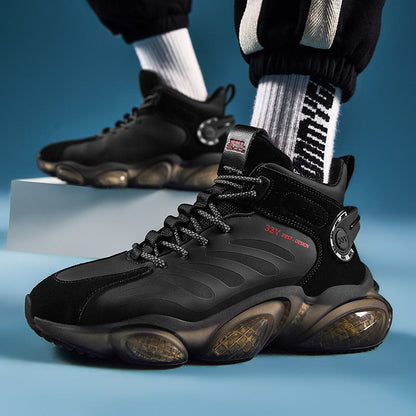 CUBICS Luxury Falcon Chunky High Top Black Sneakers
