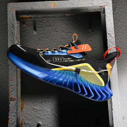 CUBICS Luxury Vortex Pivoted Dynamics Sneakers - Black Blue