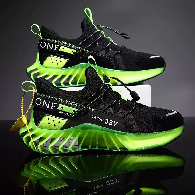CUBICS Luxury Vortex Pivoted Dynamics Sneakers - Black Neon