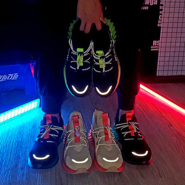 CUBICS Luxury Vortex Pivoted Dynamics Sneakers - Black Neon