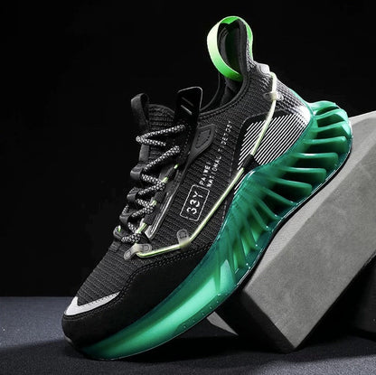 CUBICS Luxury Vortex Pivoted Dynamics Sneakers - Black Green